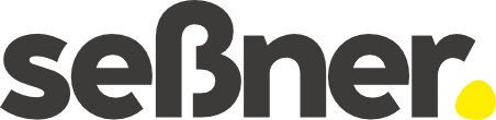 seßner Logo schwarz mit gelbem Punkt